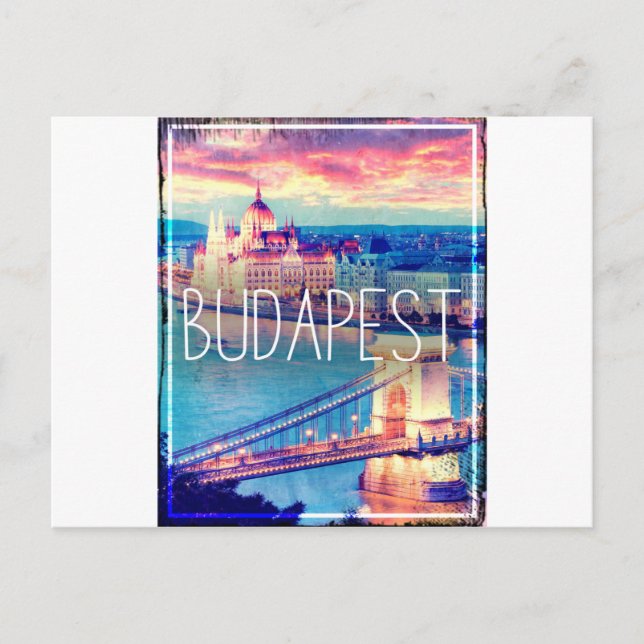 Carte Postale Budapest, poster vintage (Devant)