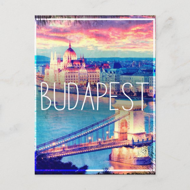 Carte Postale Budapest, poster vintage (Devant)