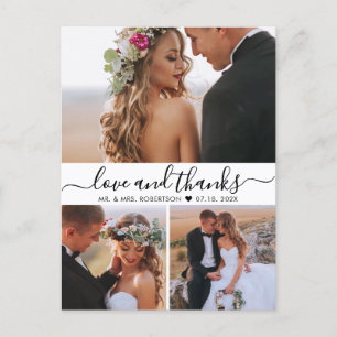 Carte Postale Budget 3 Photo Amour et Merci Mariage Merci