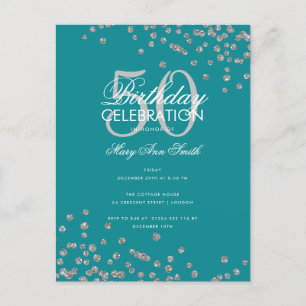 Carte Postale Budget Anniversaire Parties scintillant Confetti S