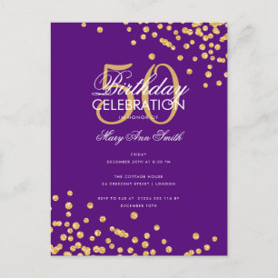 Carte Postale Budget Anniversaire Parties scintillant de fête Co