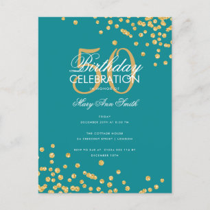 Carte Postale Budget Anniversaire Parties scintillant de fête Co
