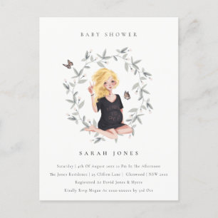 Carte Postale Budget attendu Femmes Foliage Baby Showe