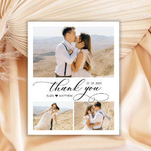 Carte Postale Budget Collage Mariage Merci Coeur de script