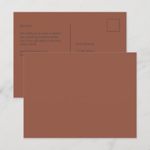 Carte Postale BUDGET Dark Terracotta Mariage monochrome