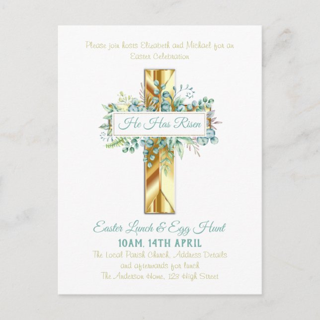 Carte Postale Budget d'invitation religieuse de Pâques (Devant)