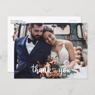 Carte Postale Budget du Merci de Mariage photo simple script