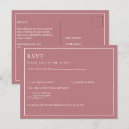 Carte Postale BUDGET Dusty Rose Monochrome RSVP simple simple