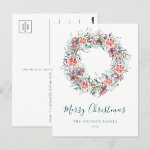 Carte Postale Budget Élégant hiver verdure Noël