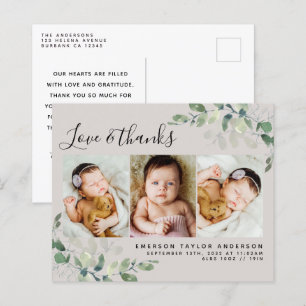 Carte Postale Budget Eucalyptus Photo Baby Merci