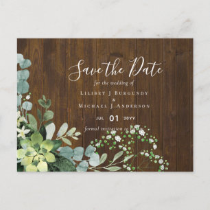 Carte Postale BUDGET Feuillage de mariage à base d'eucalyptus