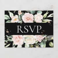 Budget Fleurs Aquarelle Mariage Noir RSVP