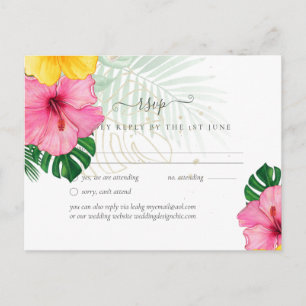 Carte Postale BUDGET Fleurs de mariage tropicales de plage parad