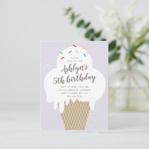 Carte Postale Budget Ice Cream Anniversaire de enfant Party Invi