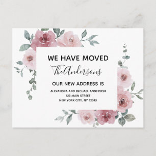 Carte Postale Budget Moving Faire-part Dusty rose Floral