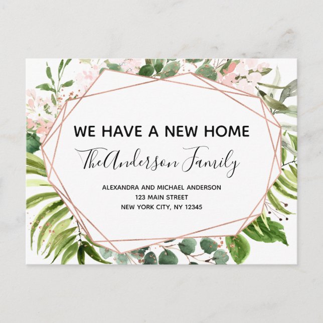 Carte Postale Budget Moving Faire-part Eucalyptus Green Pos (Devant)