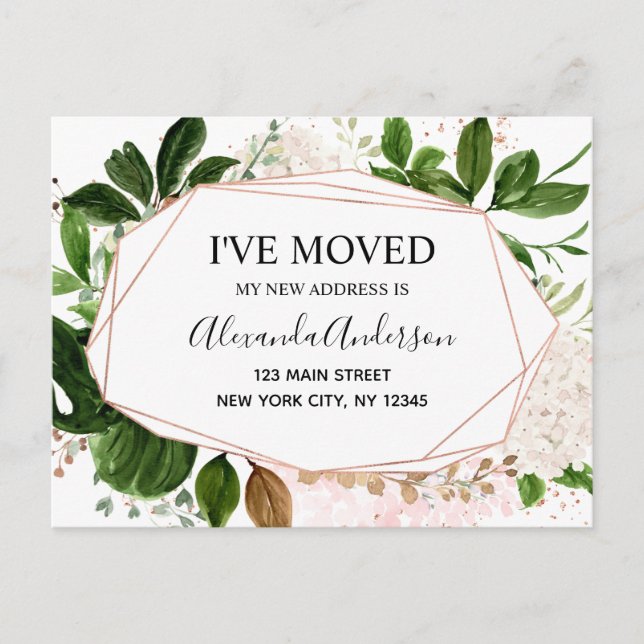 Carte Postale Budget Moving Faire-part Eucalyptus Vert Po (Devant)