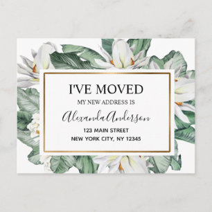 Carte Postale Budget Moving Faire-part Tropical Floral Postcar