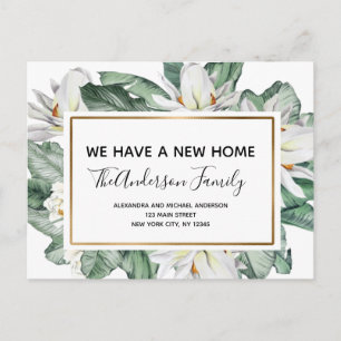 Carte Postale Budget Moving Faire-part Tropical Floral Postcar