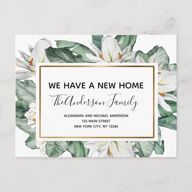 Carte Postale Budget Moving Faire-part Tropical Floral Postcar (Devant)