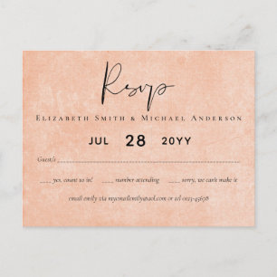 Carte Postale BUDGET Orange Yellow Script Mariage