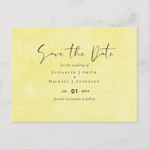 Carte Postale BUDGET Orange Yellow Script Mariage