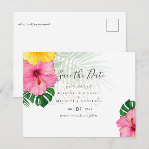 Carte Postale BUDGET Paradis tropical Plage Mariage Florales