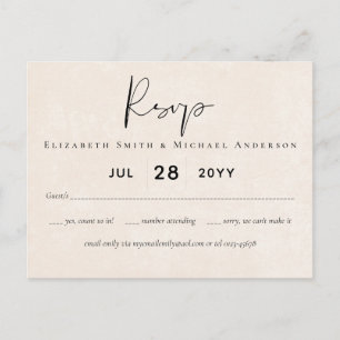 Carte Postale BUDGET Pêcher Gris Mariage Aquarelle RSVP