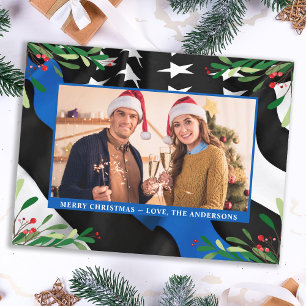 Carte Postale Budget Police Noël personnalisés vacances photo