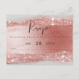 Carte Postale Budget Rose Parties scintillant or  Foil Look Mari