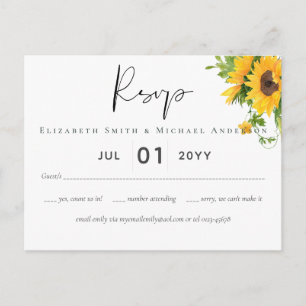 Carte Postale Budget Rustique Tournesols Mariage Sud