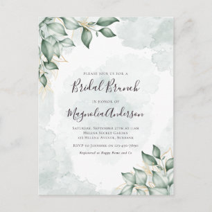 Carte Postale BUDGET Watercolor Eucalyptus Bridal Brunch