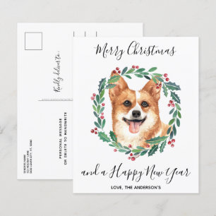 Carte postale Budget Welsh Corgi Chien Merry Chris