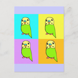 Carte Postale Budgie Pop Art