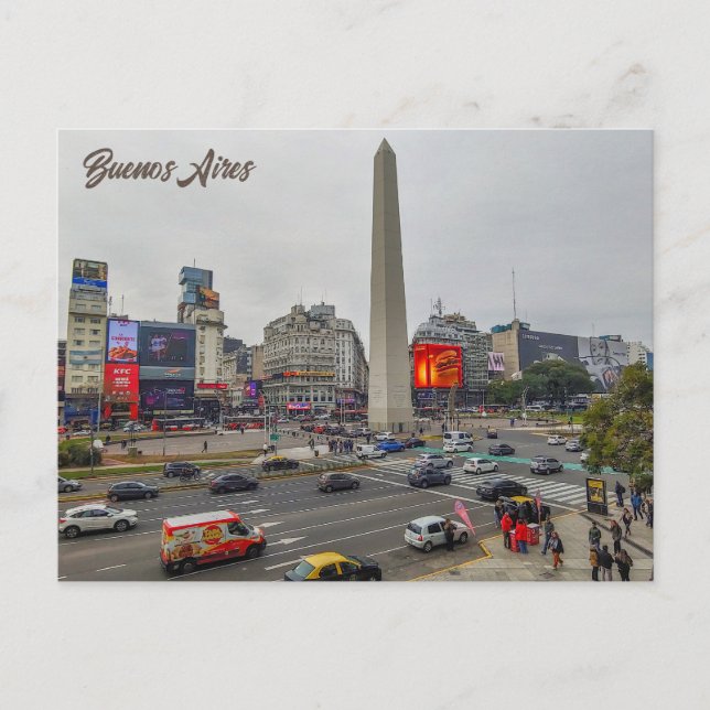 Carte Postale Buenos Aires, Argentine, Obélisque (Devant)