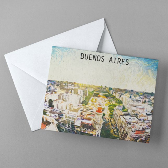 Carte Postale Buenos Aires Argentine Painting (buenos aires argentina illustration)
