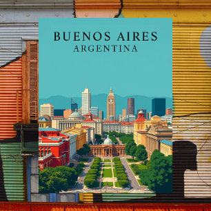 Carte Postale Buenos Aires, Argentine Retro Art Voyage