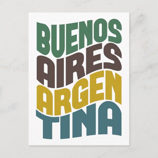 Carte Postale Buenos Aires Argentine Vague rétro (Devant)