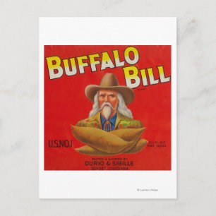 Carte Postale Buffalo Bill Marque Yam Crate Étiquette