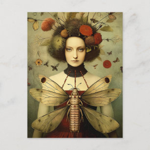 Carte Postale Bug Lady Déplaisant Vintage Retro