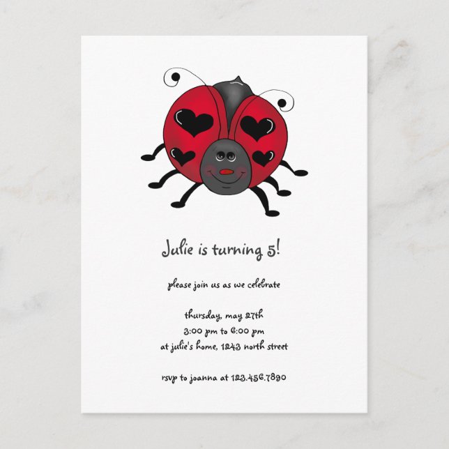 Carte Postale Buggies de jardin ・ Smiling Ladybug (Devant)
