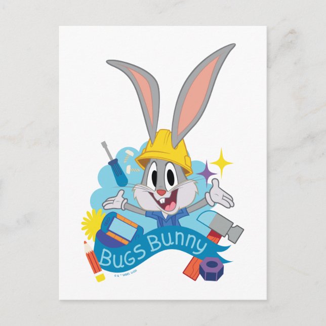 Carte Postale BUGS BUNNY BUILDERS™| Art du personnage BUGS BUNNY (Devant)