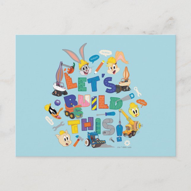 Carte Postale BUGS BUNNY BUILDERS™| Collage "Construisons Cela" (Devant)
