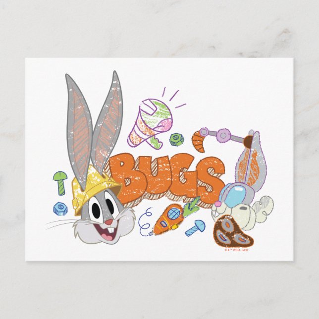 Carte Postale BUGS BUNNY BUILDERS™| Croquis de BUGS BUNNY™ (Devant)