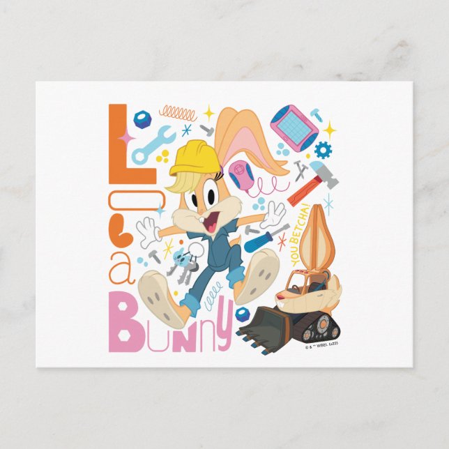 Carte Postale BUGS BUNNY BUILDERS™| Lola Bunny Outils de Travail (Devant)