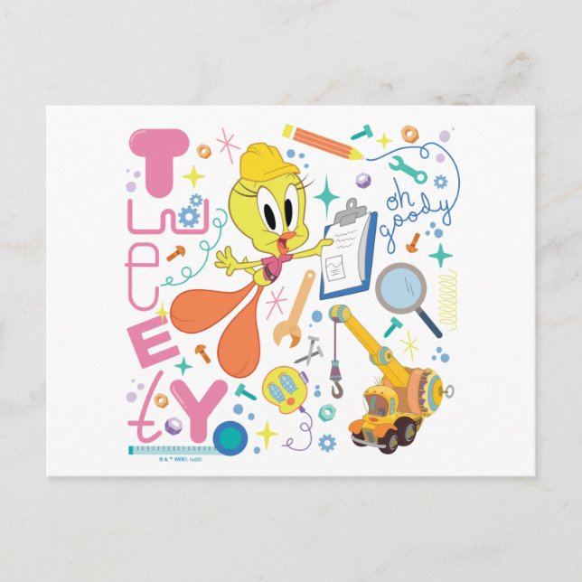 Carte Postale BUGS BUNNY BUILDERS™| Outils de travail TWEETY™ (Devant)