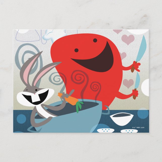 Carte Postale BUGS BUNNY™ & Gossamer Préparation de repas Whimsi (Devant)