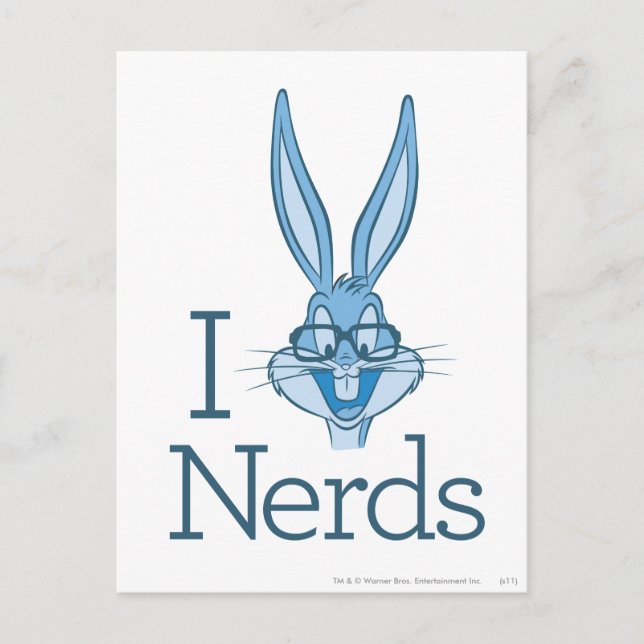 Carte Postale BUGS BUNNY™ - I Love Nerds (Devant)
