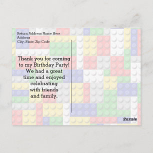 Carte Postale Building Blocks Garçons Anniversaire Fête Merci No