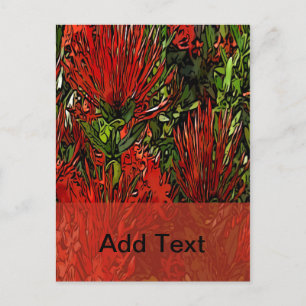 Carte Postale Buisson de feu rouge orange vibrant